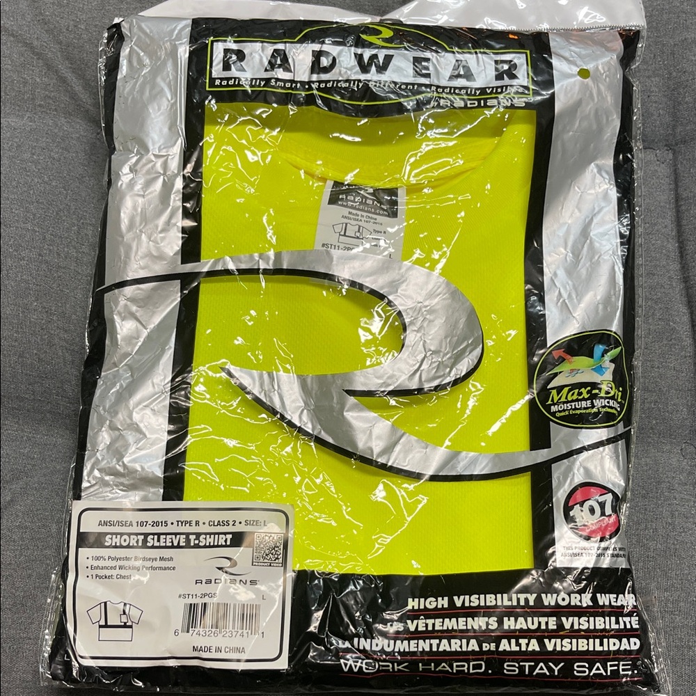 Men's Radwear High Visibility Short Sleeve T-Shirt - Neon Yellow
